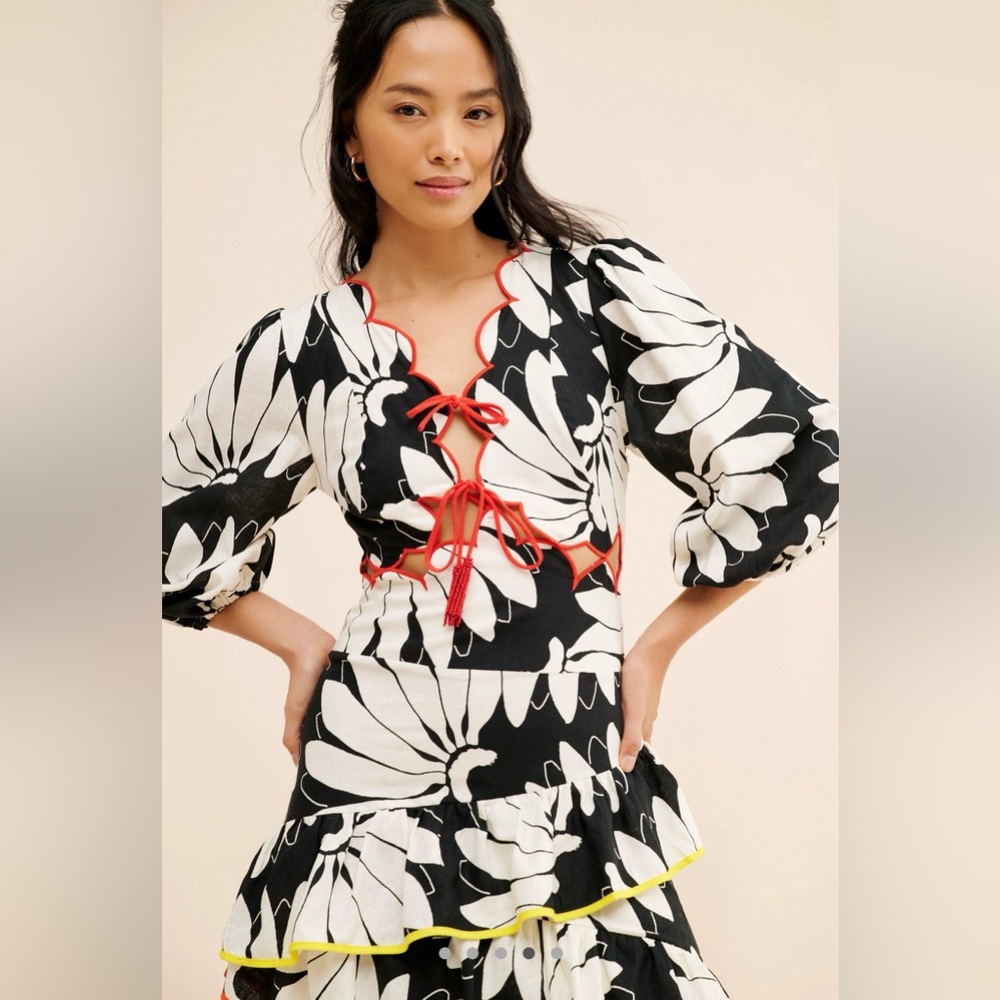 FARM Rio Cutout Tiered Maxi Dress